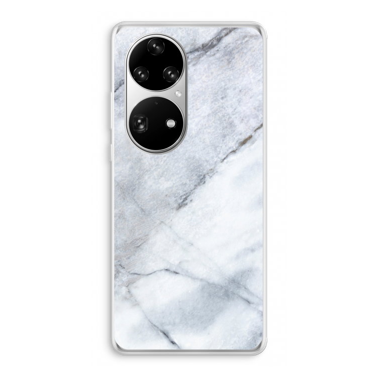Witte marmer: Huawei P50 Pro Transparant Hoesje