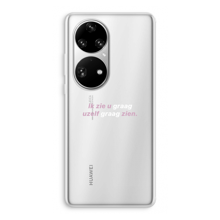 uzelf graag zien: Huawei P50 Pro Transparant Hoesje