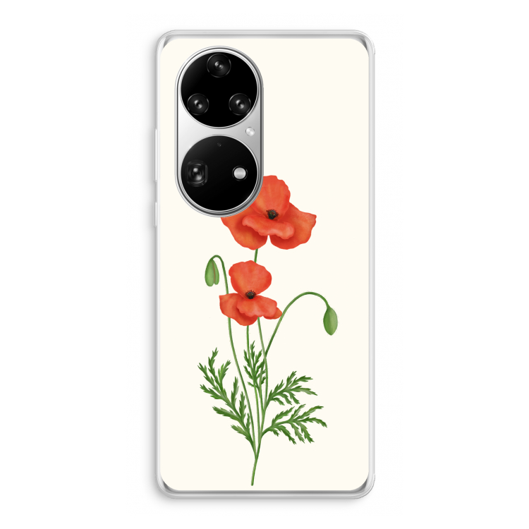 Red poppy: Huawei P50 Pro Transparant Hoesje
