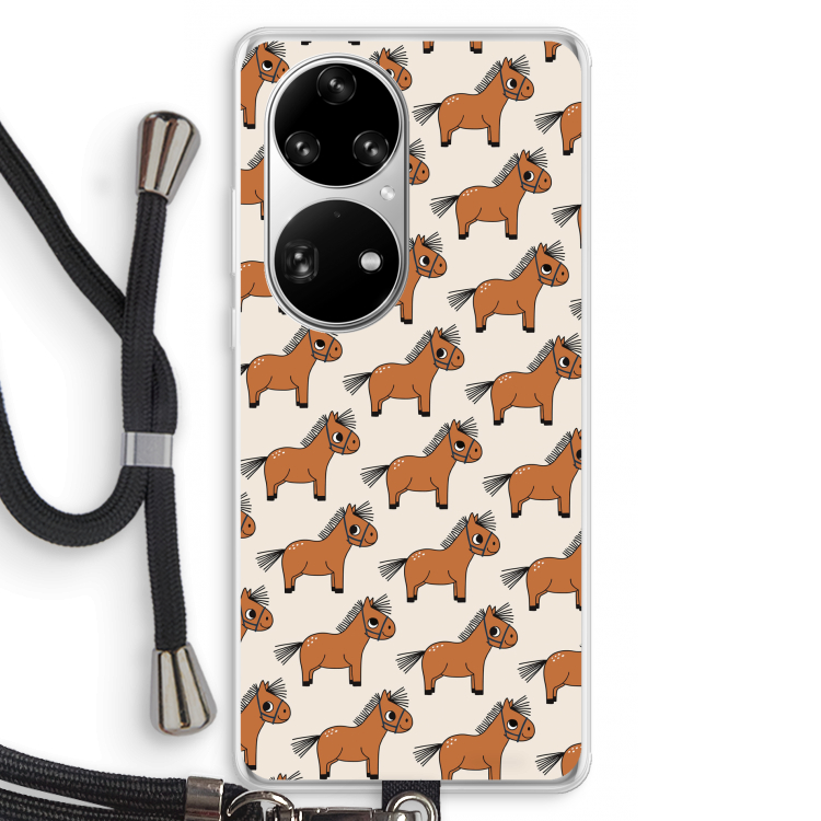 Pony: Huawei P50 Pro Transparant Hoesje met koord