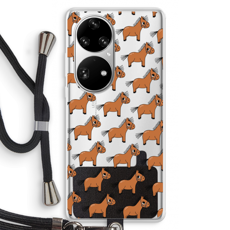Pony: Huawei P50 Pro Transparant Hoesje met koord