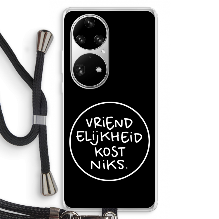 Vriendelijkheid: Huawei P50 Pro Transparant Hoesje met koord