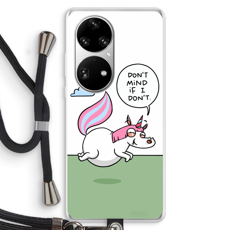 Unicorn: Huawei P50 Pro Transparant Hoesje met koord