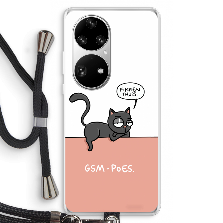 GSM poes: Huawei P50 Pro Transparant Hoesje met koord