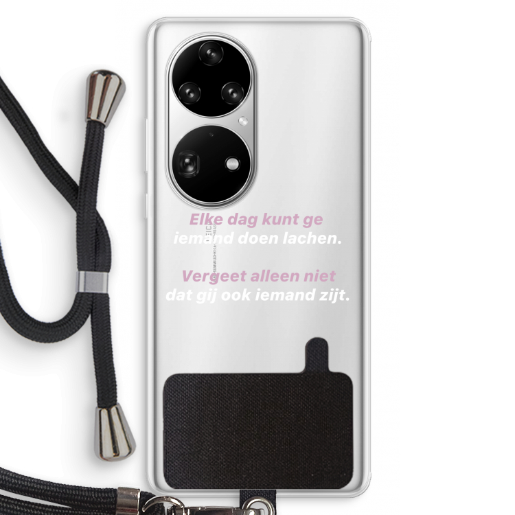 gij zijt ook iemand: Huawei P50 Pro Transparant Hoesje met koord