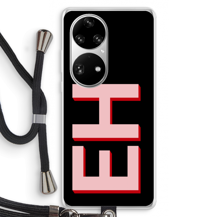 Monogram: Huawei P50 Pro Transparant Hoesje met koord