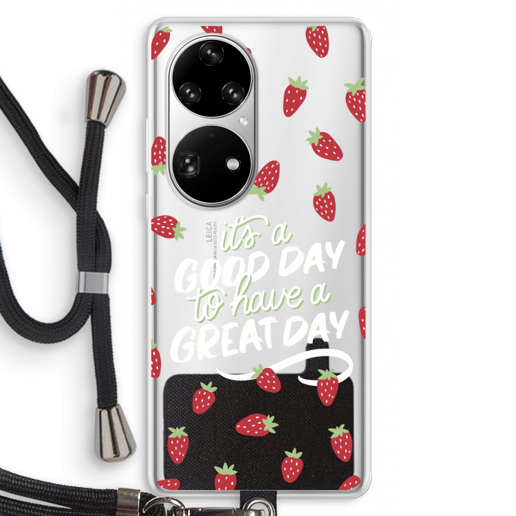 Don't forget to have a great day: Huawei P50 Pro Transparant Hoesje met koord