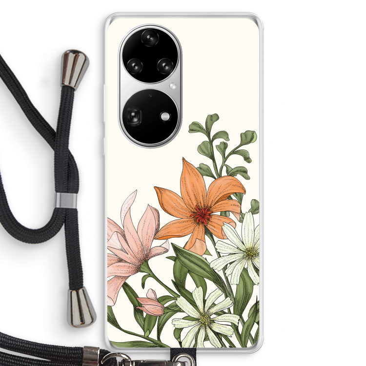 Floral bouquet: Huawei P50 Pro Transparant Hoesje met koord