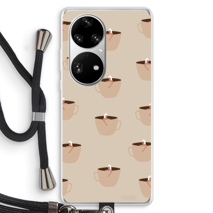 Morning coffee: Huawei P50 Pro Transparant Hoesje met koord