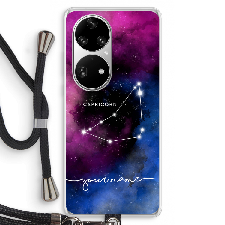 Sterrenbeeld - Donker: Huawei P50 Pro Transparant Hoesje met koord