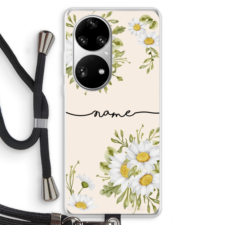 Daisies: Huawei P50 Pro Transparant Hoesje met koord