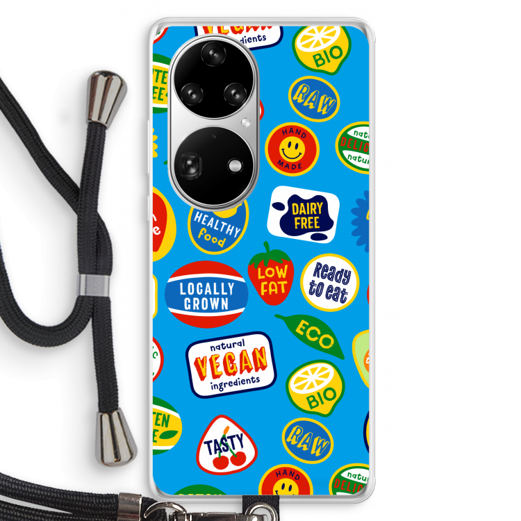 Fruitsticker: Huawei P50 Pro Transparant Hoesje met koord