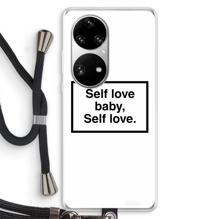 Self love: Huawei P50 Pro Transparant Hoesje met koord