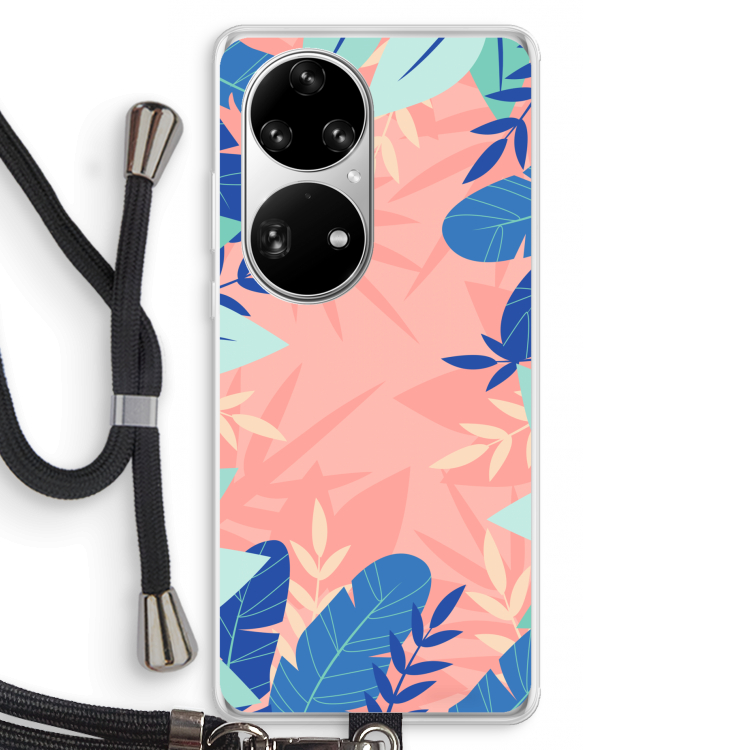 Tropisch: Huawei P50 Pro Transparant Hoesje met koord