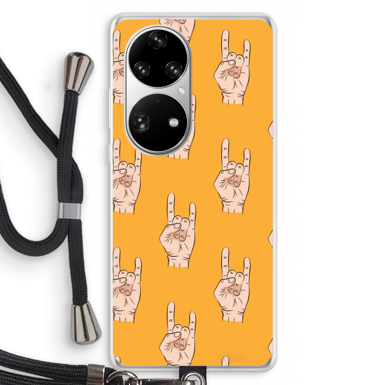 Rock: Huawei P50 Pro Transparant Hoesje met koord
