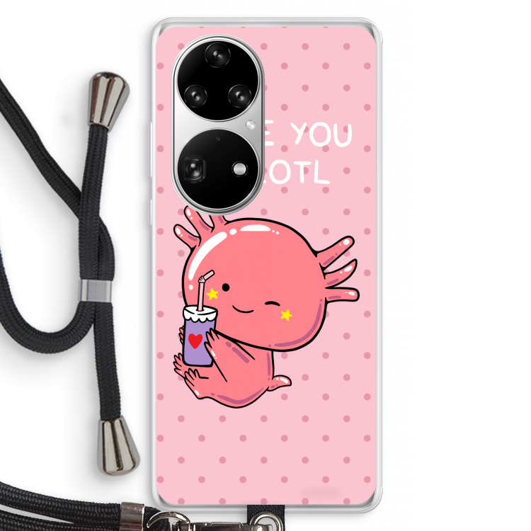 Love You A Lotl: Huawei P50 Pro Transparant Hoesje met koord