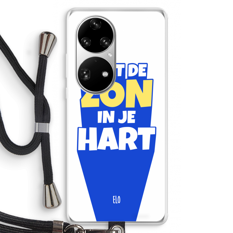 Laat de zon in je hart: Huawei P50 Pro Transparant Hoesje met koord