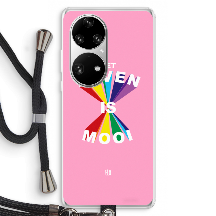 Het Leven Is Mooi: Huawei P50 Pro Transparant Hoesje met koord
