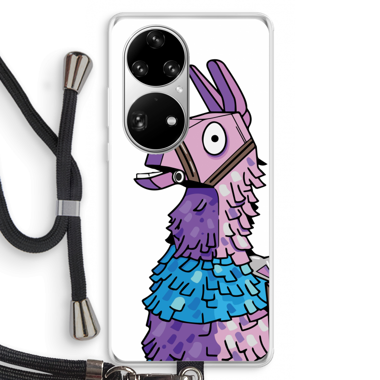Lama: Huawei P50 Pro Transparant Hoesje met koord