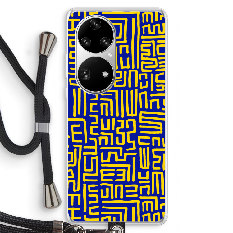 Majorelle Blue Print: Huawei P50 Pro Transparant Hoesje met koord