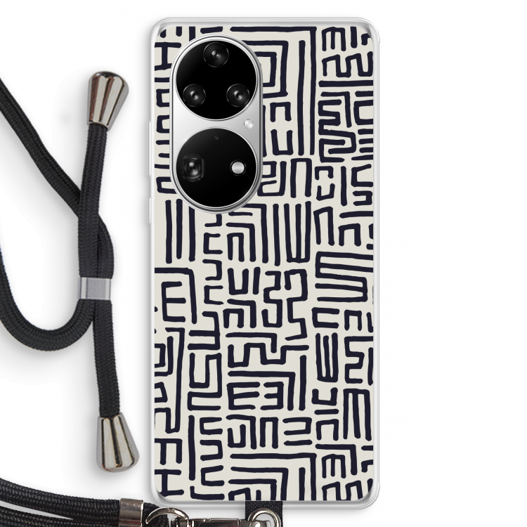 Moroccan Print: Huawei P50 Pro Transparant Hoesje met koord