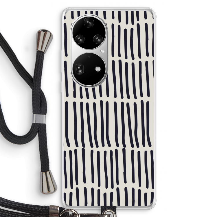 Moroccan stripes: Huawei P50 Pro Transparant Hoesje met koord