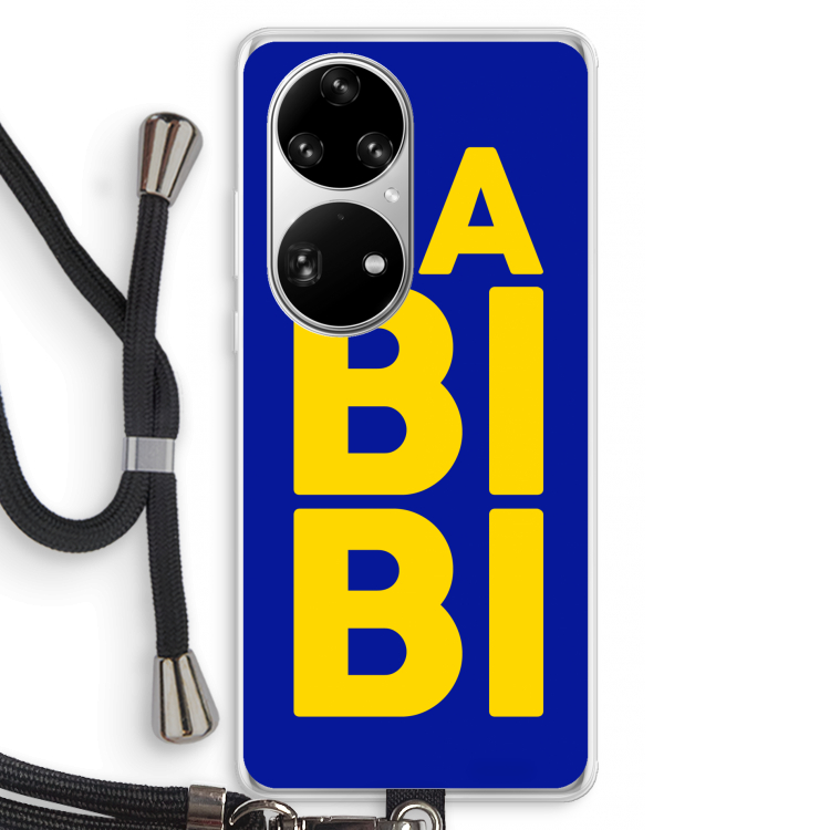 Habibi Blue: Huawei P50 Pro Transparant Hoesje met koord