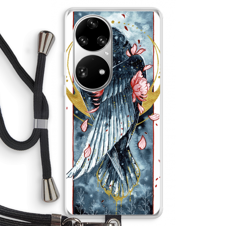Golden Raven: Huawei P50 Pro Transparant Hoesje met koord