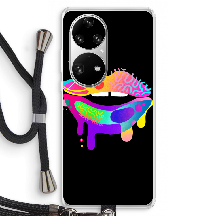 Lip Palette: Huawei P50 Pro Transparant Hoesje met koord