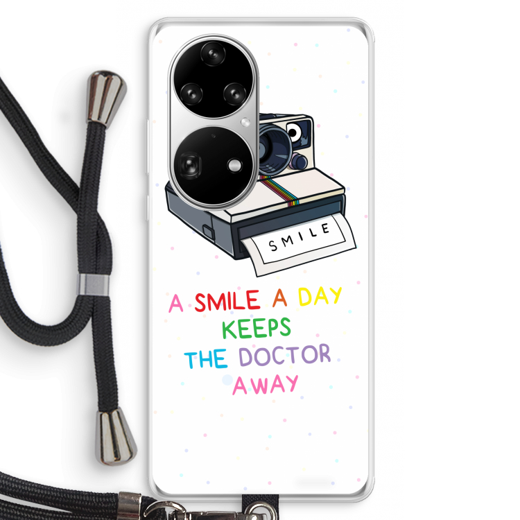 Smile: Huawei P50 Pro Transparant Hoesje met koord