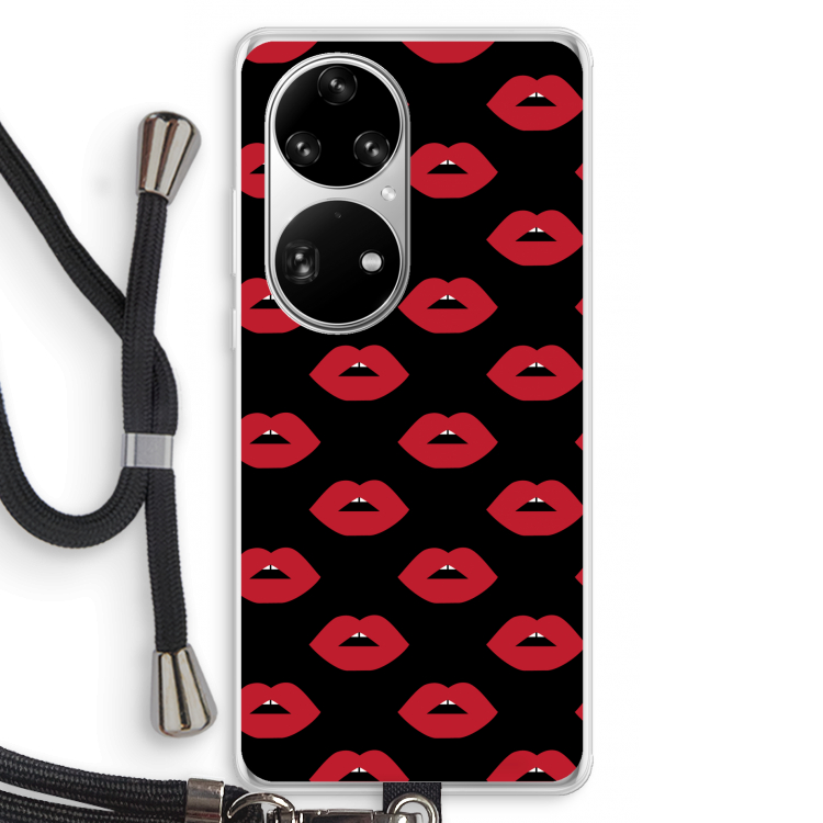 Lips: Huawei P50 Pro Transparant Hoesje met koord