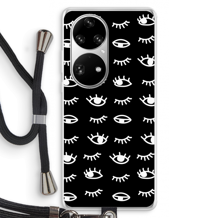 Eye pattern #3: Huawei P50 Pro Transparant Hoesje met koord