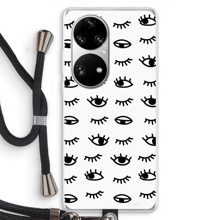 Eye pattern #2: Huawei P50 Pro Transparant Hoesje met koord