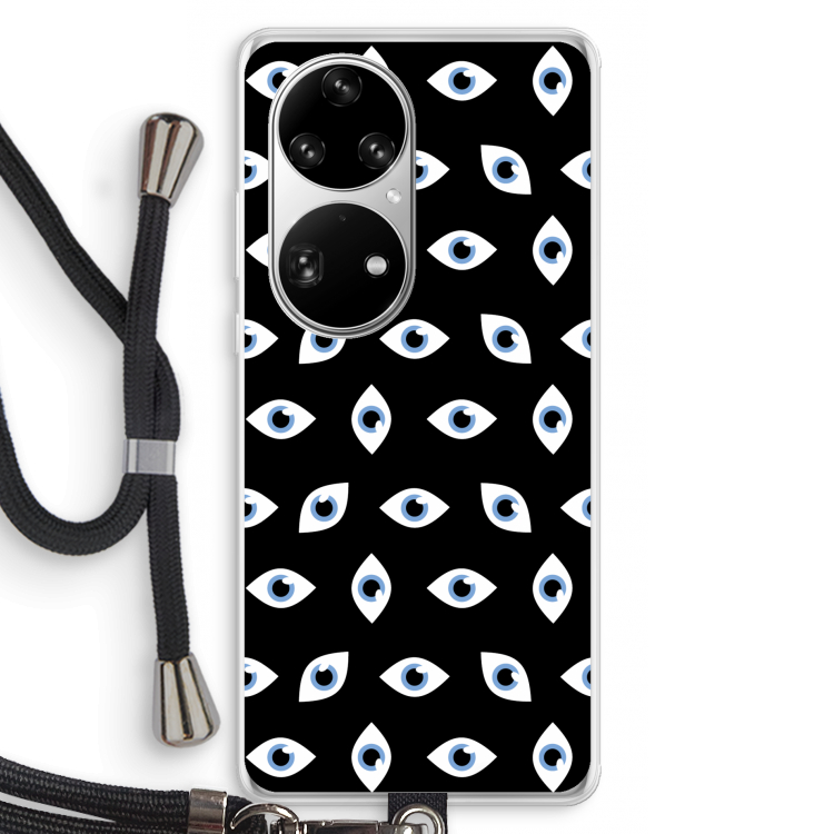 Eyes pattern: Huawei P50 Pro Transparant Hoesje met koord