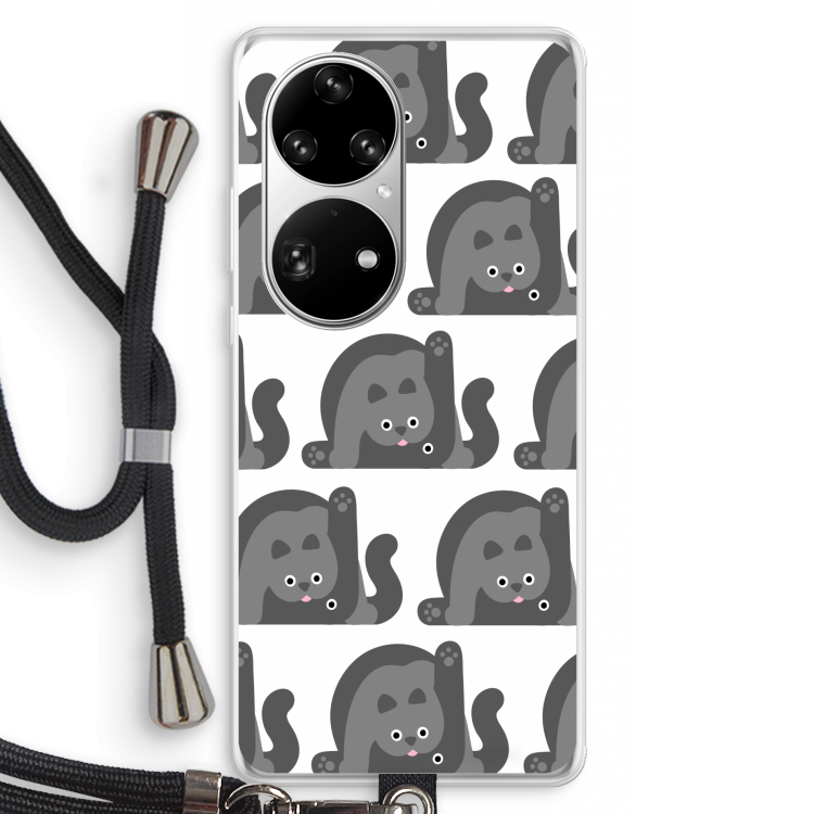 Cats: Huawei P50 Pro Transparant Hoesje met koord