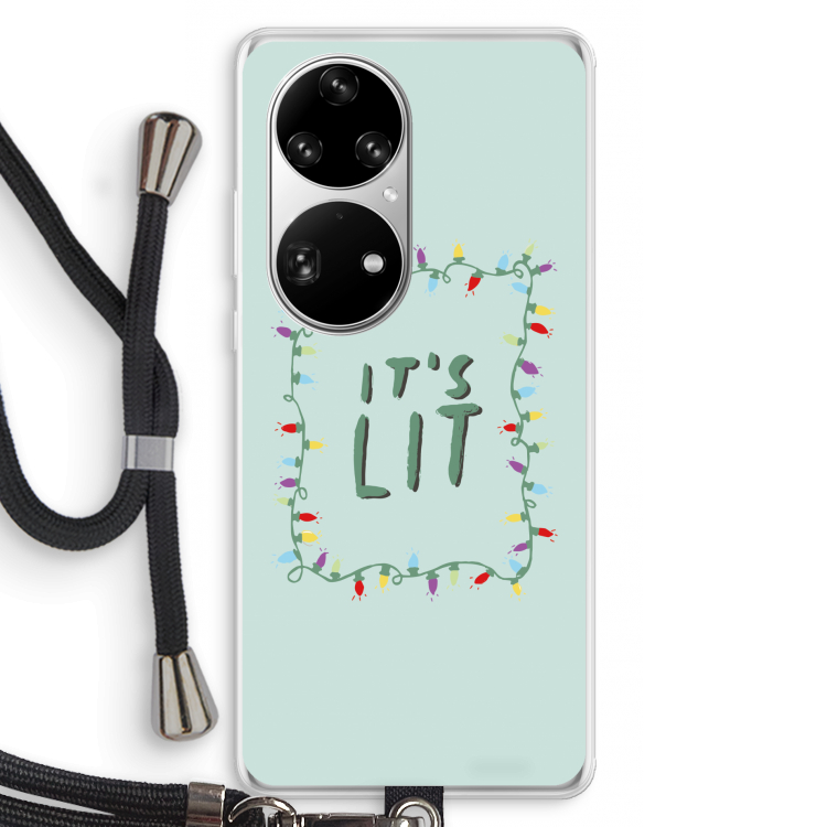 It's Lit: Huawei P50 Pro Transparant Hoesje met koord