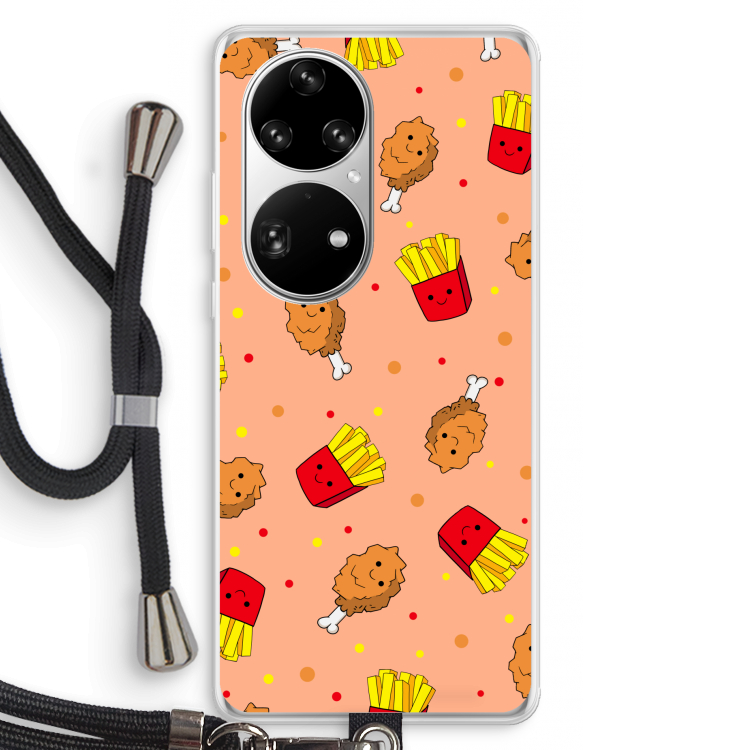 Chicken 'n Fries: Huawei P50 Pro Transparant Hoesje met koord