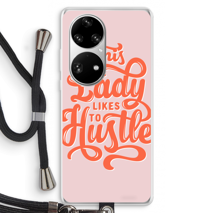 Hustle Lady: Huawei P50 Pro Transparant Hoesje met koord