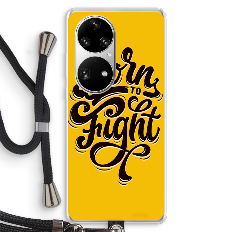 Born to Fight: Huawei P50 Pro Transparant Hoesje met koord