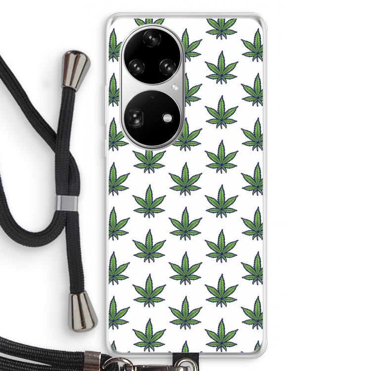 Weed: Huawei P50 Pro Transparant Hoesje met koord