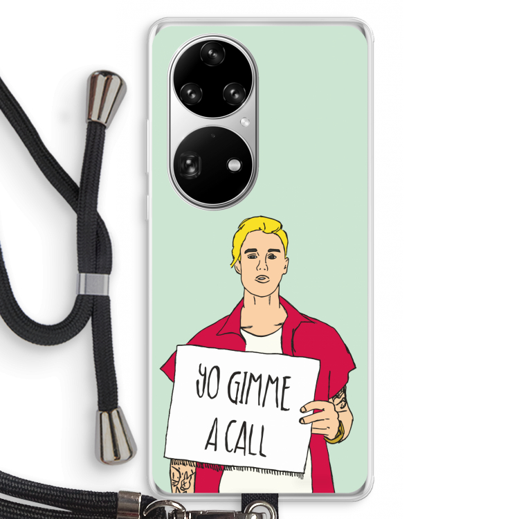 Gimme a call: Huawei P50 Pro Transparant Hoesje met koord