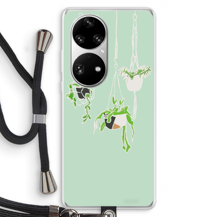 Hang In There: Huawei P50 Pro Transparant Hoesje met koord