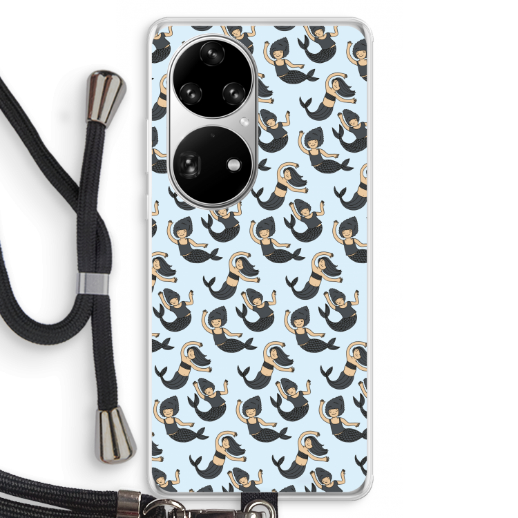 Zeemeermin: Huawei P50 Pro Transparant Hoesje met koord