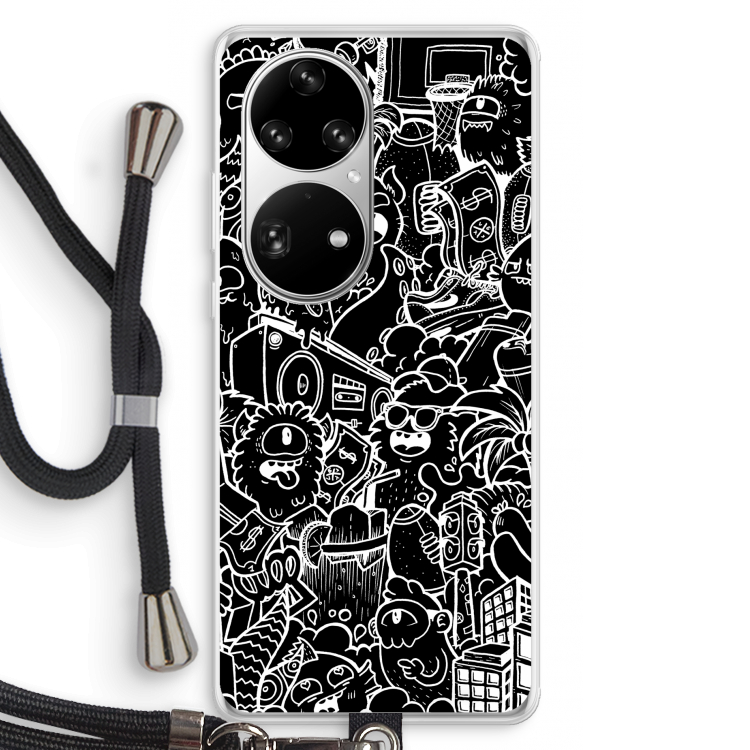 Vexx Black City : Huawei P50 Pro Transparant Hoesje met koord