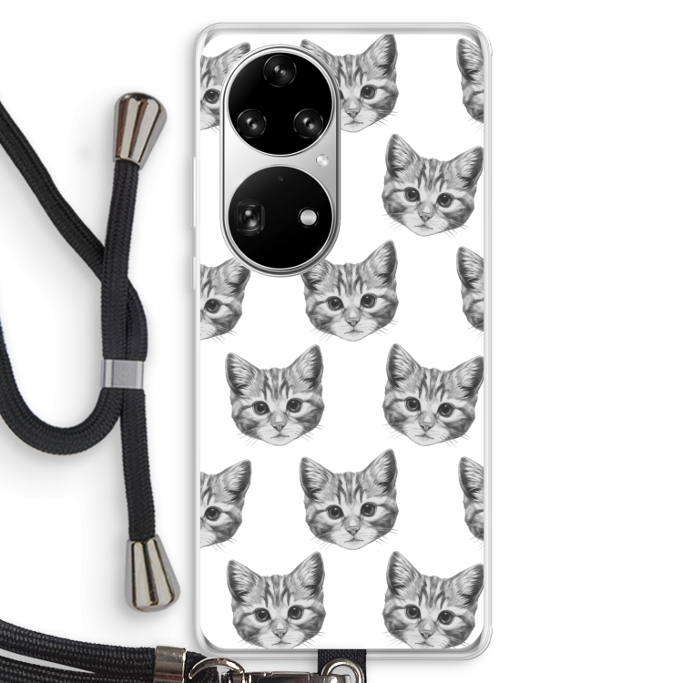 Kitten: Huawei P50 Pro Transparant Hoesje met koord