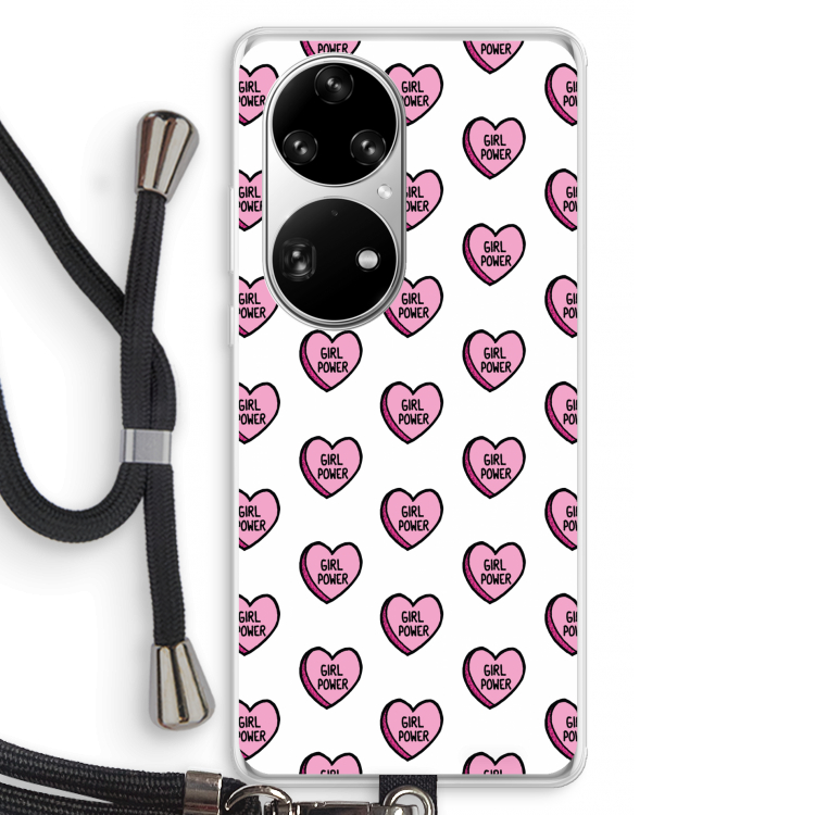 GIRL POWER: Huawei P50 Pro Transparant Hoesje met koord