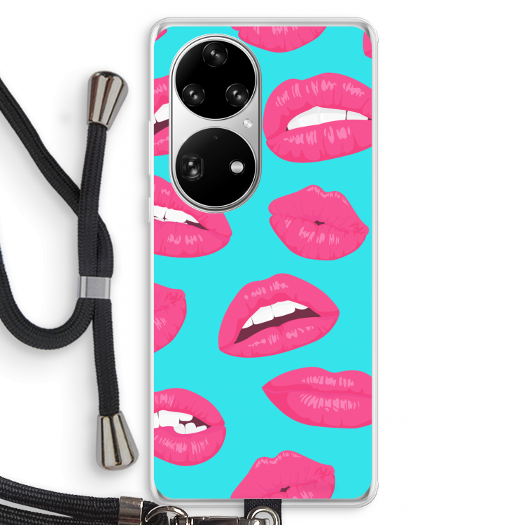Bite my lip: Huawei P50 Pro Transparant Hoesje met koord