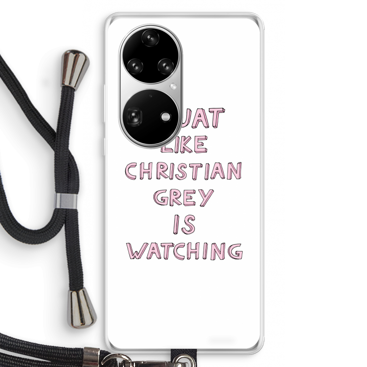 Christian Grey: Huawei P50 Pro Transparant Hoesje met koord