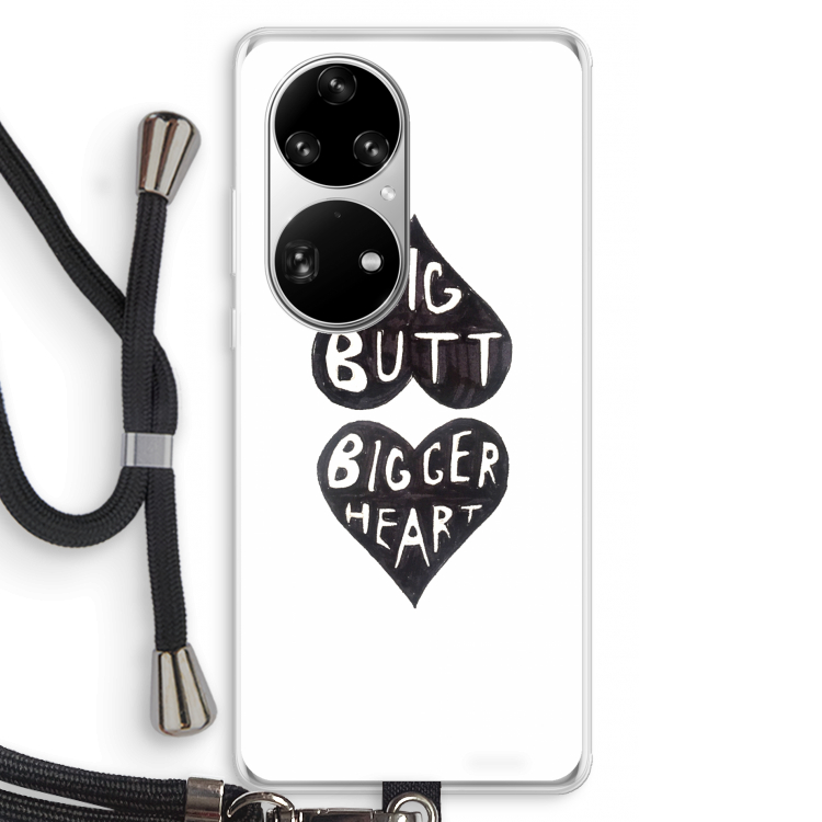 Big butt bigger heart: Huawei P50 Pro Transparant Hoesje met koord