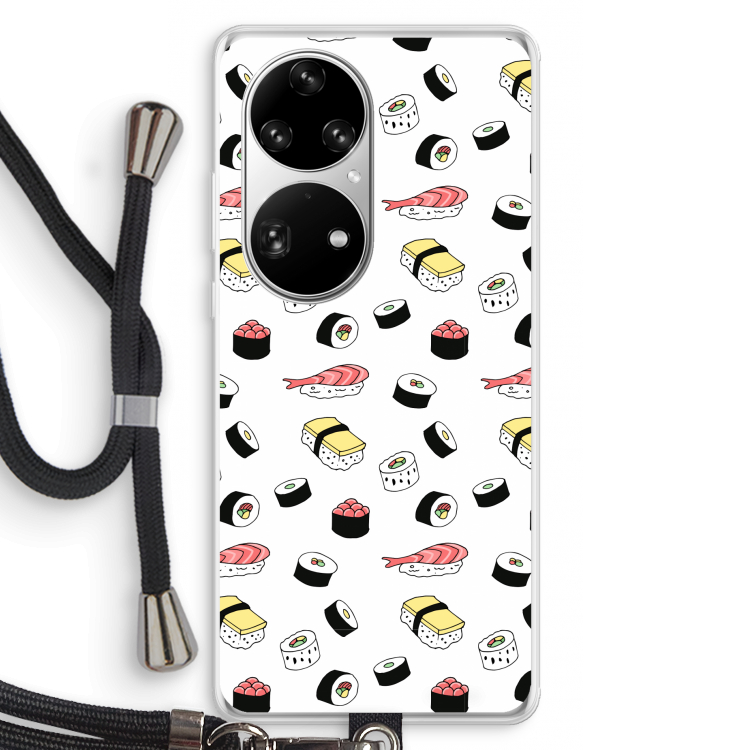Sushi time: Huawei P50 Pro Transparant Hoesje met koord